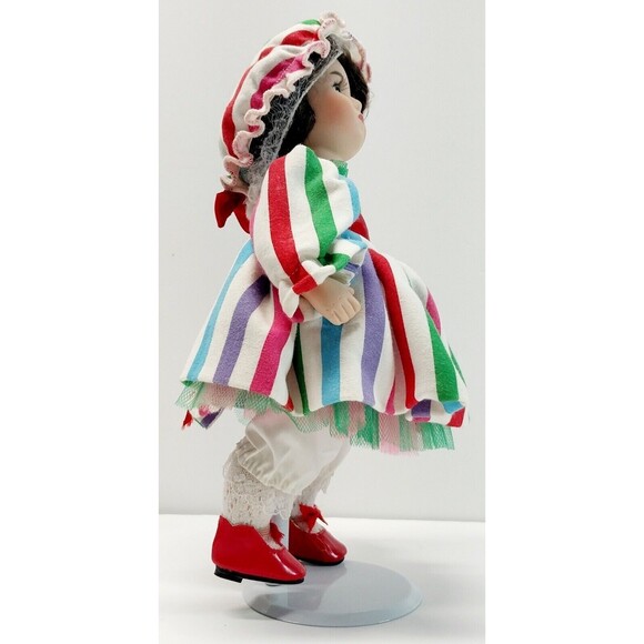 Vintage PIXIE STIX Porcelain Baby Doll Retired KATHLEEN STAYTON 11in Tall Stand - Picture 5 of 13